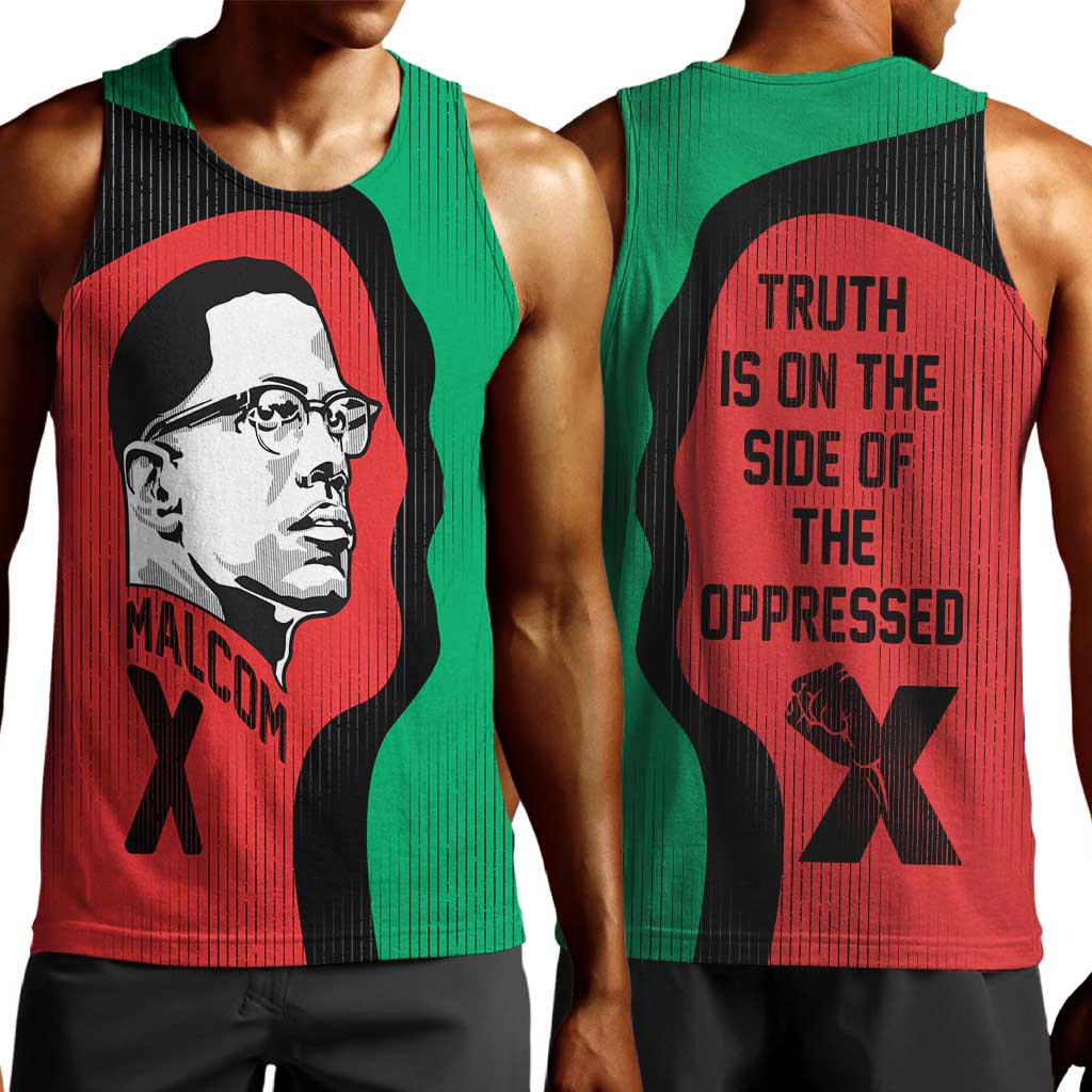 Malcolm X Men Tank Top Truth Is on the Side of the Oppressed Quote Civil Rights Tribute - African Pride