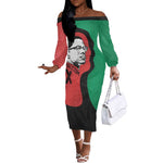 Malcolm X Off The Shoulder Long Sleeve Dress Truth Is on the Side of the Oppressed Quote Civil Rights Tribute - African Pride