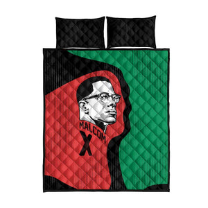 Malcolm X Quilt Bed Set Truth Is on the Side of the Oppressed Quote Civil Rights Tribute - African Pride