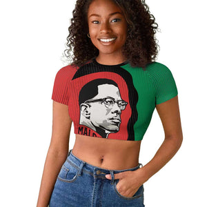Malcolm X Raglan Cropped T shirt Truth Is on the Side of the Oppressed Quote Civil Rights Tribute TS04