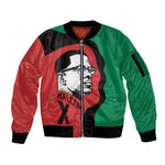 Malcolm X Sleeve Zip Bomber Jacket Truth Is on the Side of the Oppressed Quote Civil Rights Tribute - African Pride