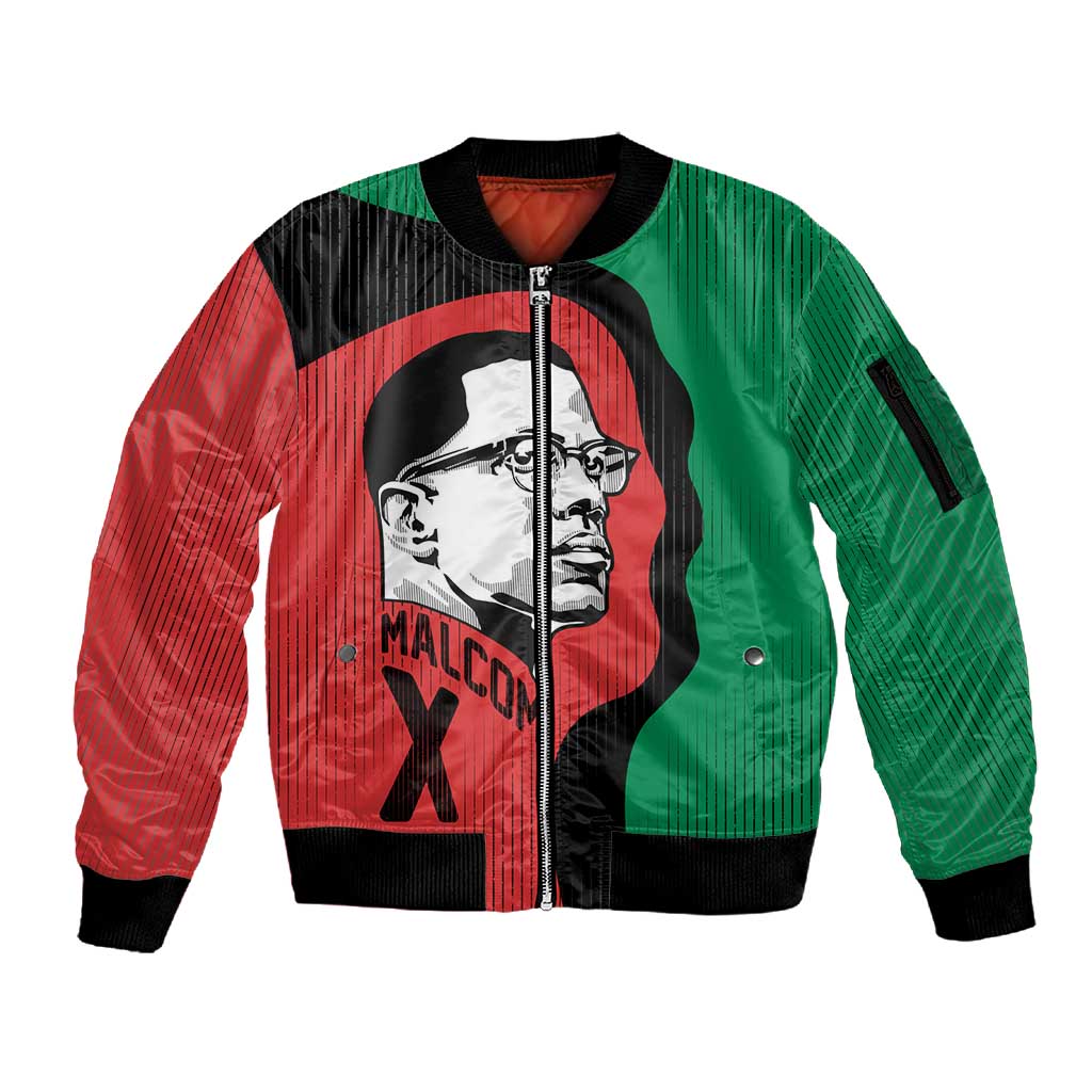 Malcolm X Sleeve Zip Bomber Jacket Truth Is on the Side of the Oppressed Quote Civil Rights Tribute - African Pride