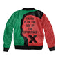 Malcolm X Sleeve Zip Bomber Jacket Truth Is on the Side of the Oppressed Quote Civil Rights Tribute - African Pride