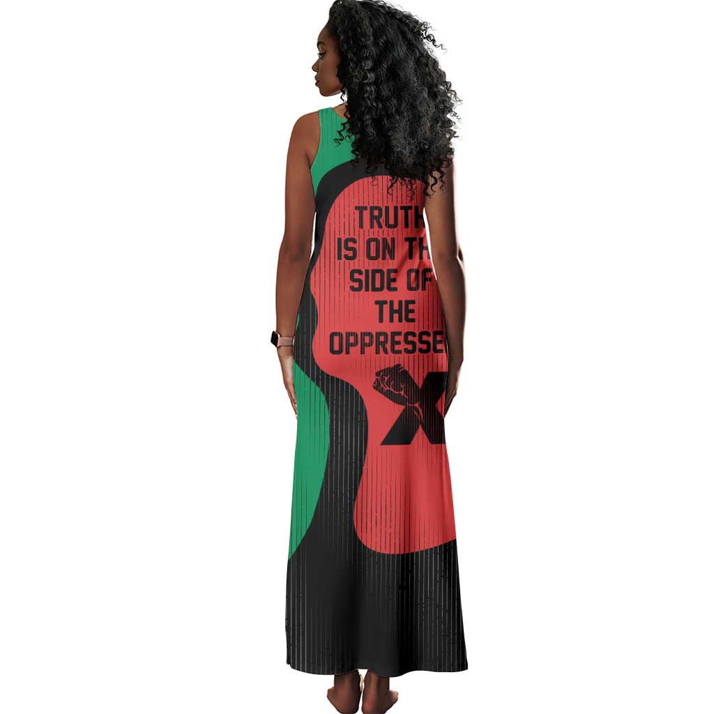 Malcolm X Tank Maxi Dress Truth Is on the Side of the Oppressed Quote Civil Rights Tribute - African Pride