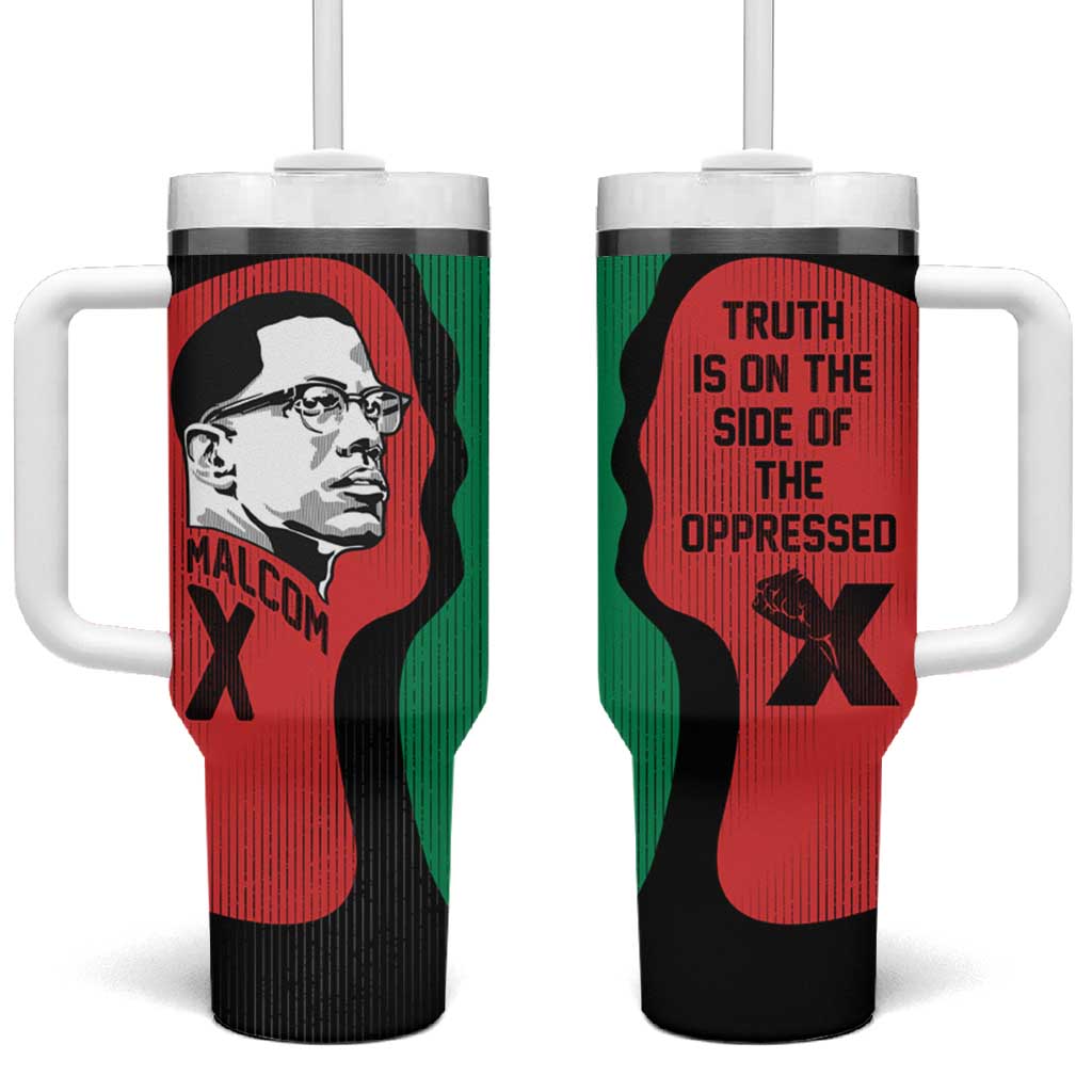 Malcolm X Tumbler With Handle Truth Is on the Side of the Oppressed Quote Civil Rights Tribute - African Pride