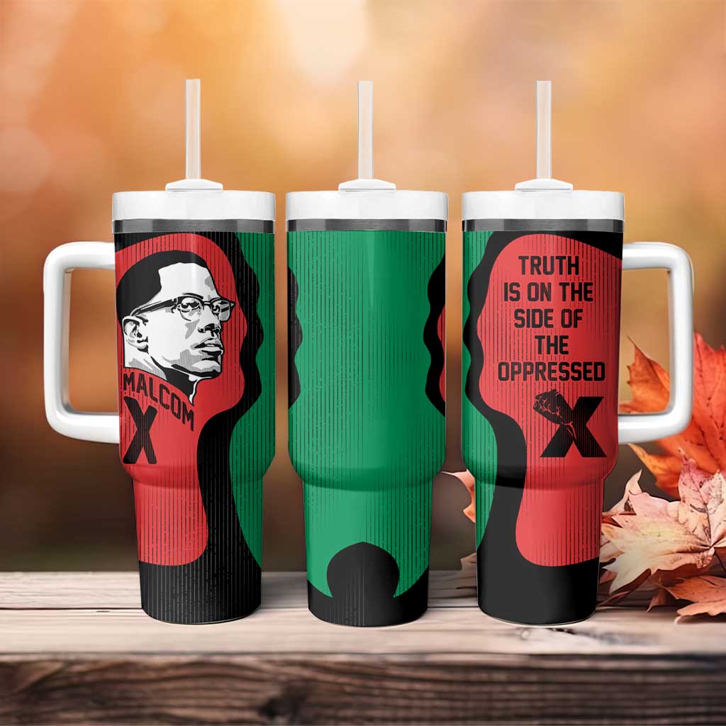 Malcolm X Tumbler With Handle Truth Is on the Side of the Oppressed Quote Civil Rights Tribute - African Pride