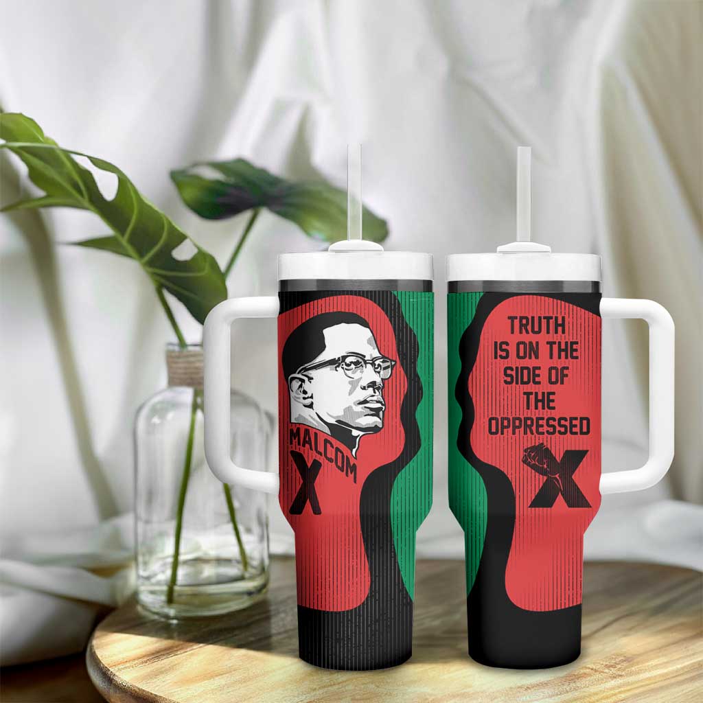 Malcolm X Tumbler With Handle Truth Is on the Side of the Oppressed Quote Civil Rights Tribute - African Pride