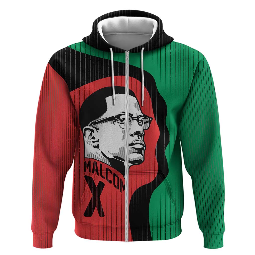 Malcolm X Zip Hoodie Truth Is on the Side of the Oppressed Quote Civil Rights Tribute - African Pride