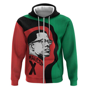 Malcolm X Zip Hoodie Truth Is on the Side of the Oppressed Quote Civil Rights Tribute - African Pride