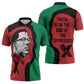 Malcolm X Zipper Polo Shirt Truth Is on the Side of the Oppressed Quote Civil Rights Tribute - African Pride