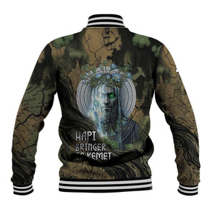 Hapi Egyptian Baseball Jacket Bringer of Kemet Nature Spirit Flowing Water and Earth Harmony