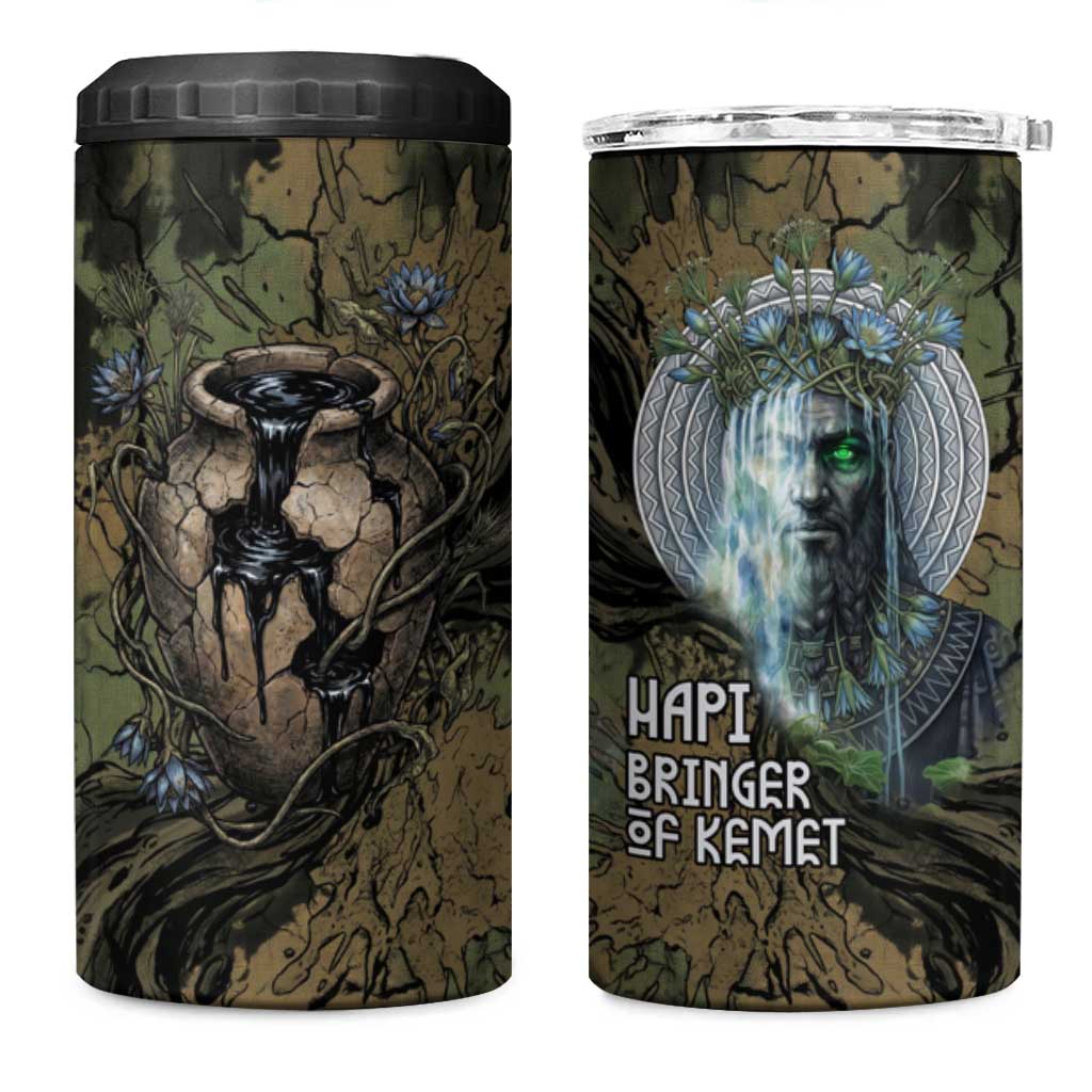 Hapi Egyptian 4 in 1 Can Cooler Tumbler Bringer of Kemet Nature Spirit Flowing Water and Earth Harmony