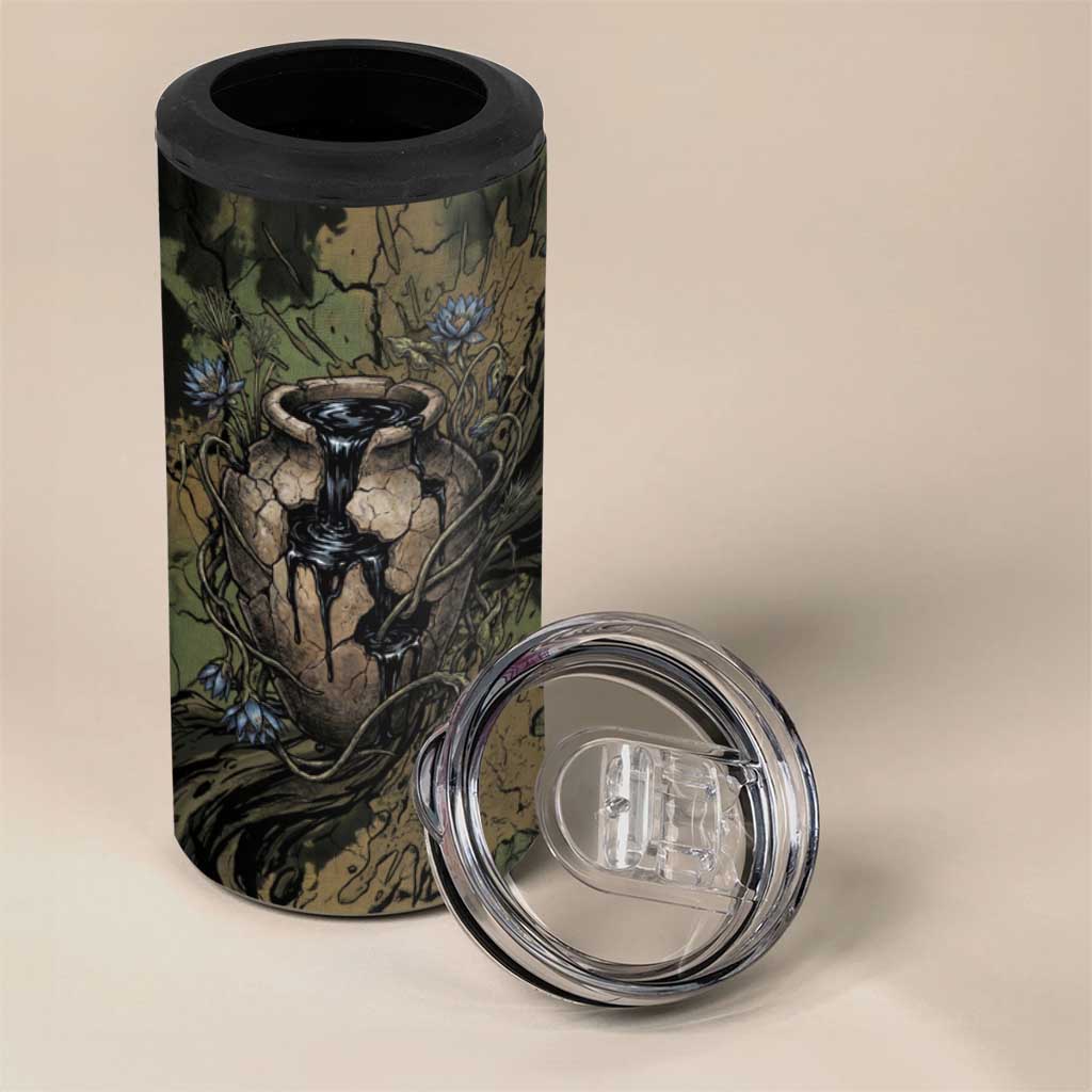 Hapi Egyptian 4 in 1 Can Cooler Tumbler Bringer of Kemet Nature Spirit Flowing Water and Earth Harmony