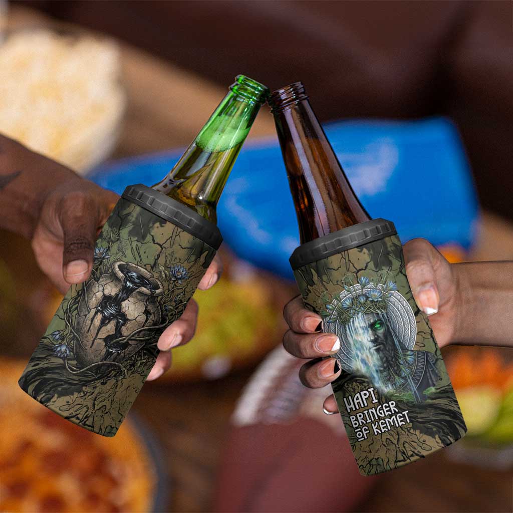 Hapi Egyptian 4 in 1 Can Cooler Tumbler Bringer of Kemet Nature Spirit Flowing Water and Earth Harmony