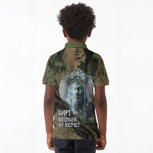 Hapi Egyptian Kid Polo Shirt Bringer of Kemet Nature Spirit Flowing Water and Earth Harmony