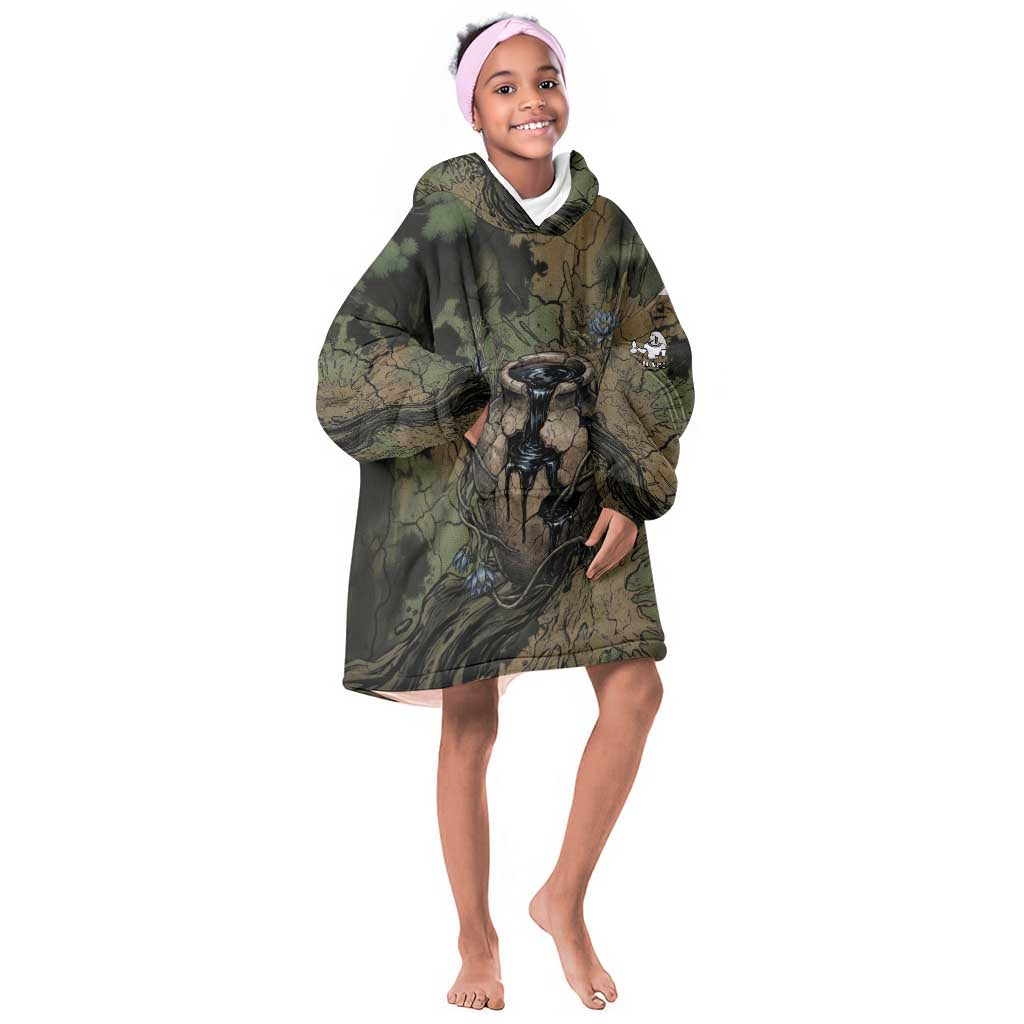 Hapi Egyptian Kid Wearable Blanket Hoodie Bringer of Kemet Nature Spirit Flowing Water and Earth Harmony
