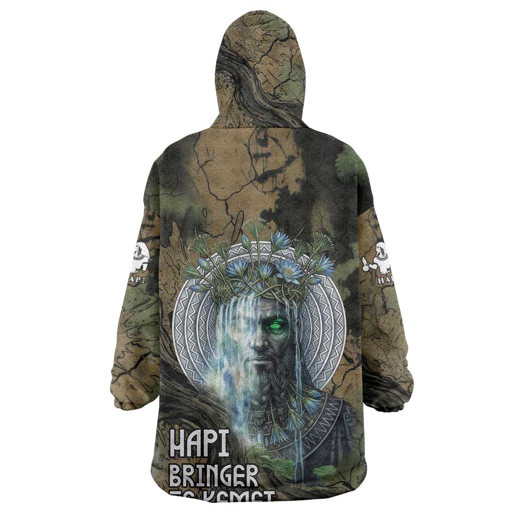 Hapi Egyptian Kid Wearable Blanket Hoodie Bringer of Kemet Nature Spirit Flowing Water and Earth Harmony