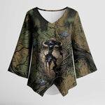 Hapi Egyptian Kimono Sleeve Blouse Bringer of Kemet Nature Spirit Flowing Water and Earth Harmony