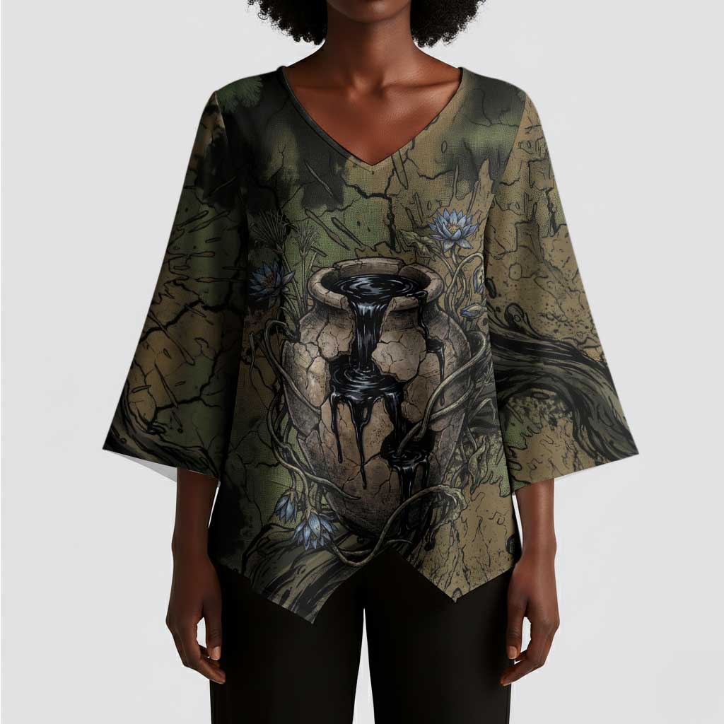 Hapi Egyptian Kimono Sleeve Blouse Bringer of Kemet Nature Spirit Flowing Water and Earth Harmony