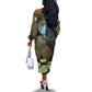 Hapi Egyptian Off The Shoulder Long Sleeve Dress Bringer of Kemet Nature Spirit Flowing Water and Earth Harmony