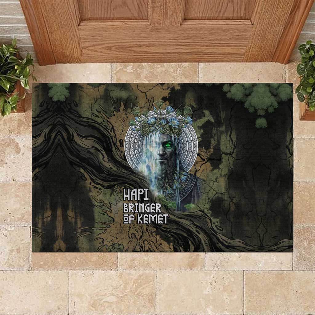 Hapi Egyptian Rubber Doormat Bringer of Kemet Nature Spirit Flowing Water and Earth Harmony