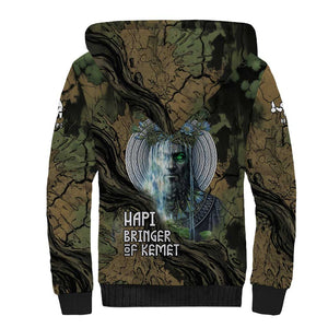 Hapi Egyptian Sherpa Hoodie Bringer of Kemet Nature Spirit Flowing Water and Earth Harmony