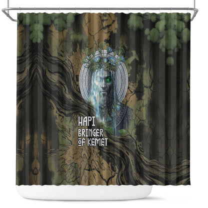 Hapi Egyptian Shower Curtain Bringer of Kemet Nature Spirit Flowing Water and Earth Harmony
