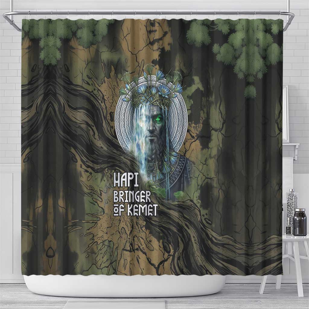Hapi Egyptian Shower Curtain Bringer of Kemet Nature Spirit Flowing Water and Earth Harmony