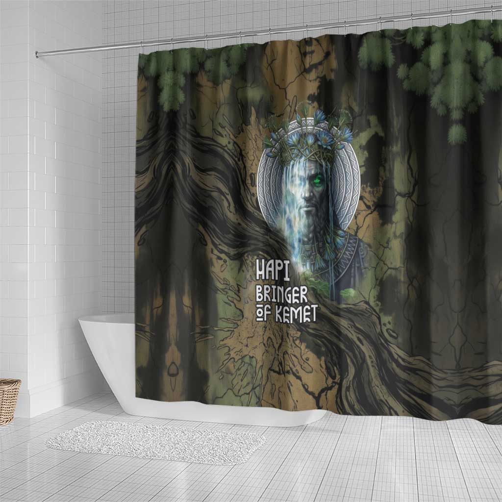 Hapi Egyptian Shower Curtain Bringer of Kemet Nature Spirit Flowing Water and Earth Harmony
