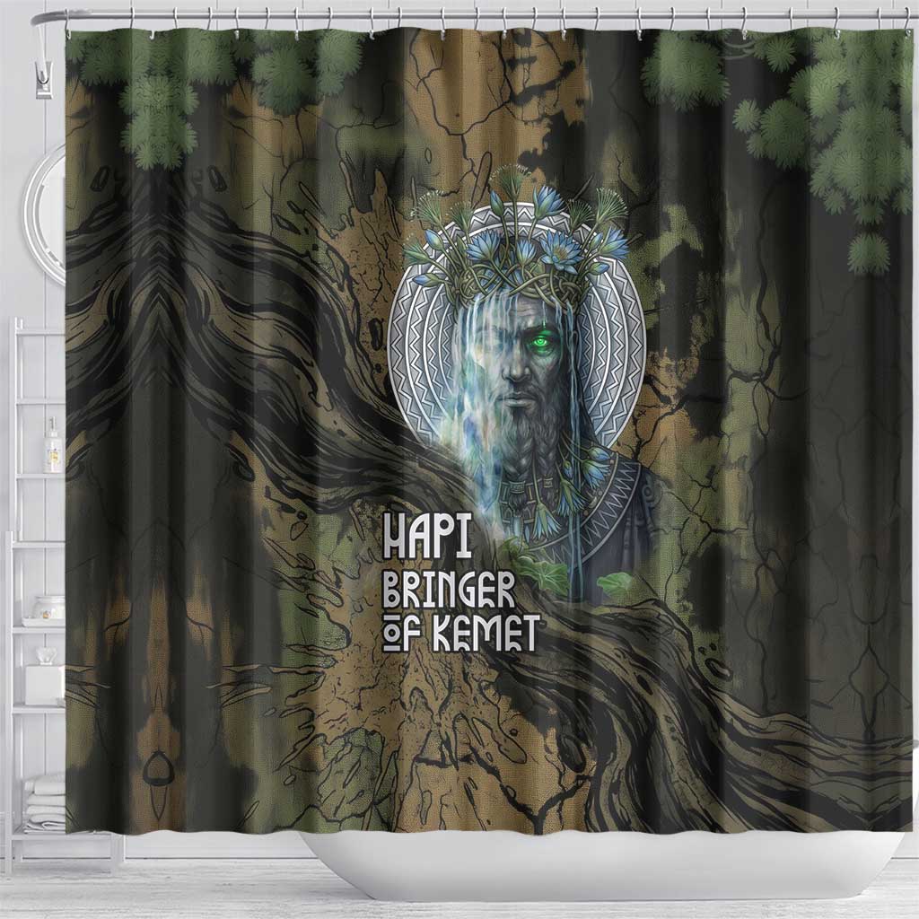 Hapi Egyptian Shower Curtain Bringer of Kemet Nature Spirit Flowing Water and Earth Harmony