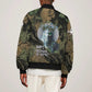 Hapi Egyptian Sleeve Zip Bomber Jacket Bringer of Kemet Nature Spirit Flowing Water and Earth Harmony