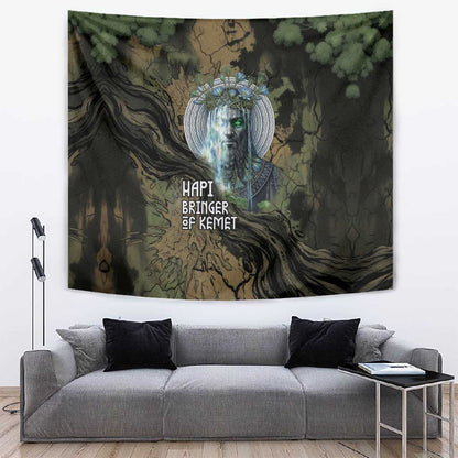 Hapi Egyptian Tapestry Bringer of Kemet Nature Spirit Flowing Water and Earth Harmony