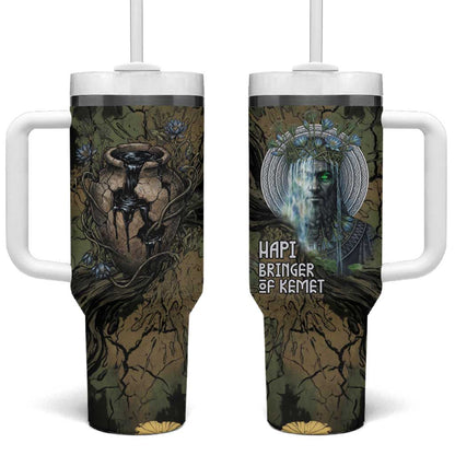 Hapi Egyptian Tumbler With Handle Bringer of Kemet Nature Spirit Flowing Water and Earth Harmony