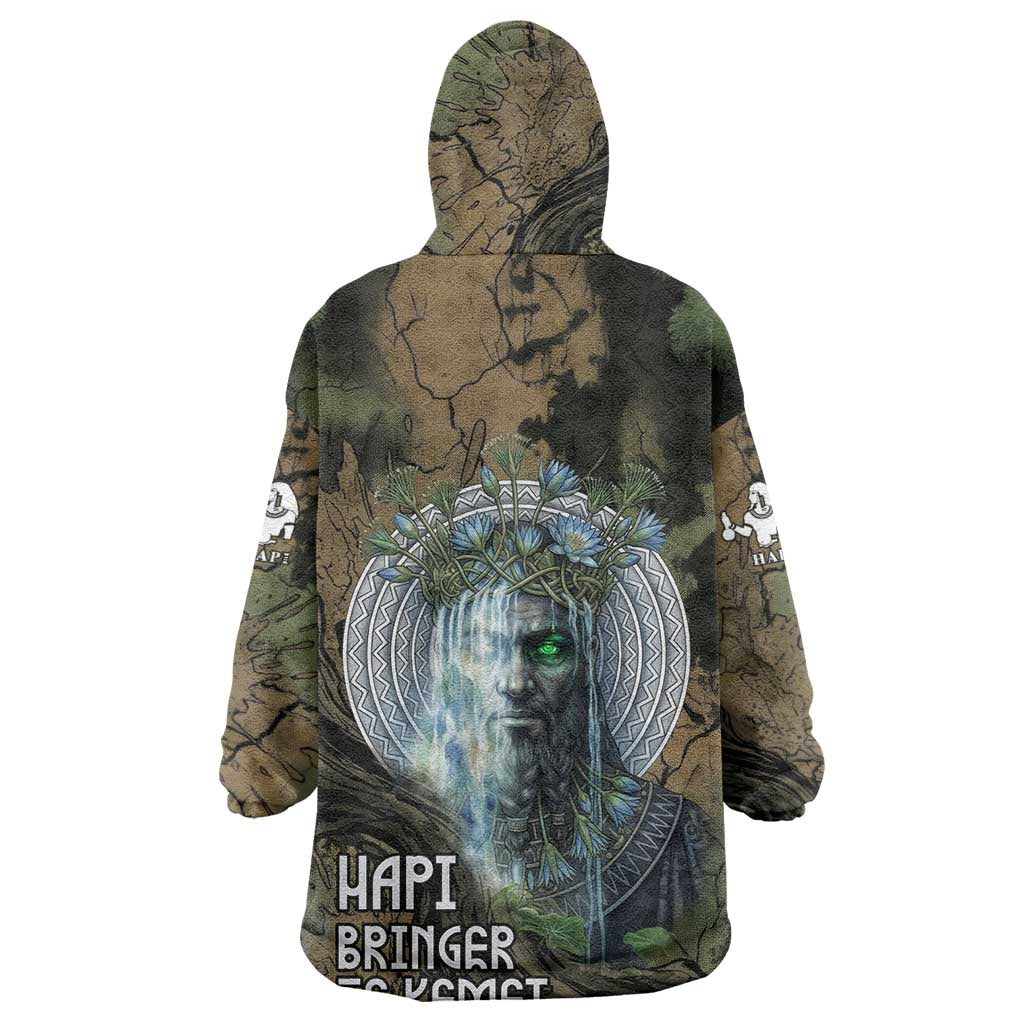 Hapi Egyptian Wearable Blanket Hoodie Bringer of Kemet Nature Spirit Flowing Water and Earth Harmony