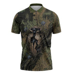 Hapi Egyptian Zipper Polo Shirt Bringer of Kemet Nature Spirit Flowing Water and Earth Harmony