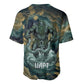 Egyptian Hapi Baseball Jersey God of the Nile Ankh Symbol Lotus Flowers and Sacred River Energy