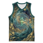 Egyptian Hapi Basketball Jersey God of the Nile Ankh Symbol Lotus Flowers and Sacred River Energy