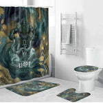 Egyptian Hapi Bathroom Set God of the Nile Ankh Symbol Lotus Flowers and Sacred River Energy
