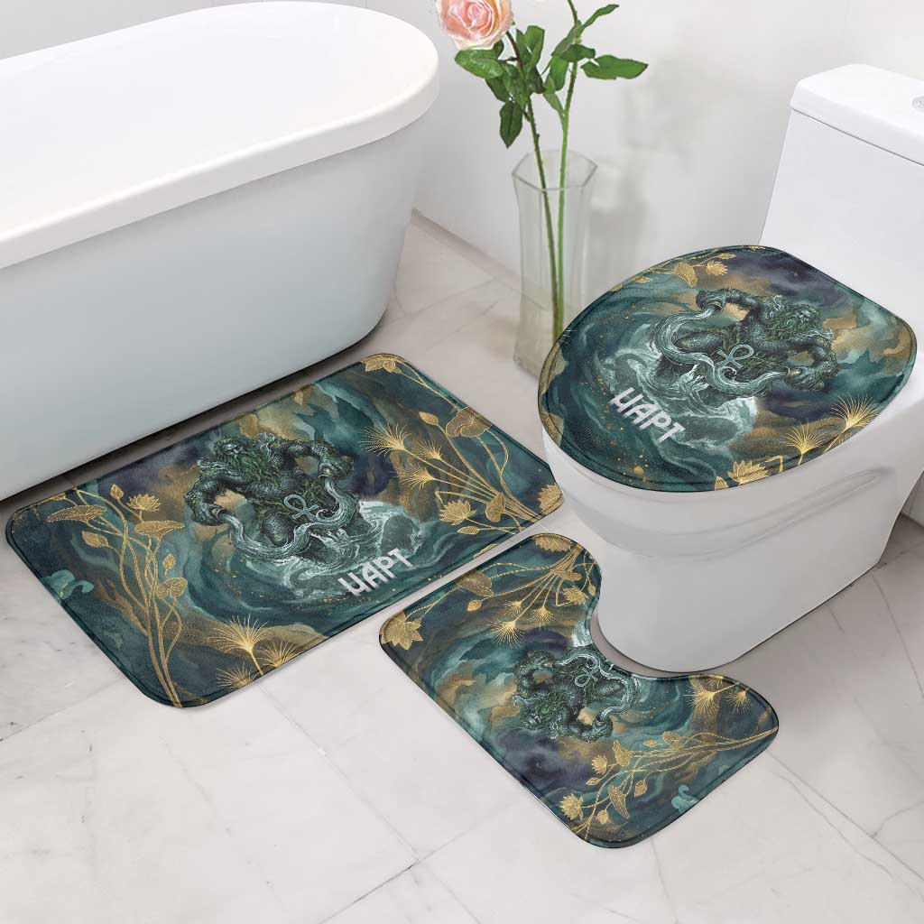 Egyptian Hapi Bathroom Set God of the Nile Ankh Symbol Lotus Flowers and Sacred River Energy