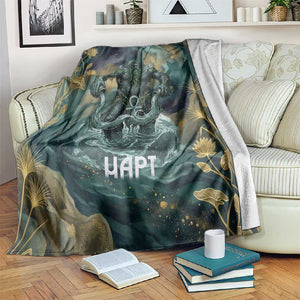 Egyptian Hapi Blanket God of the Nile Ankh Symbol Lotus Flowers and Sacred River Energy