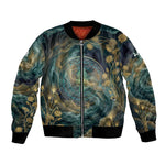 Egyptian Hapi Bomber Jacket God of the Nile Ankh Symbol Lotus Flowers and Sacred River Energy