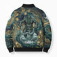 Egyptian Hapi Bomber Puffer Jacket God of the Nile Ankh Symbol Lotus Flowers and Sacred River Energy