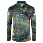 Egyptian Hapi Button Sweatshirt God of the Nile Ankh Symbol Lotus Flowers and Sacred River Energy
