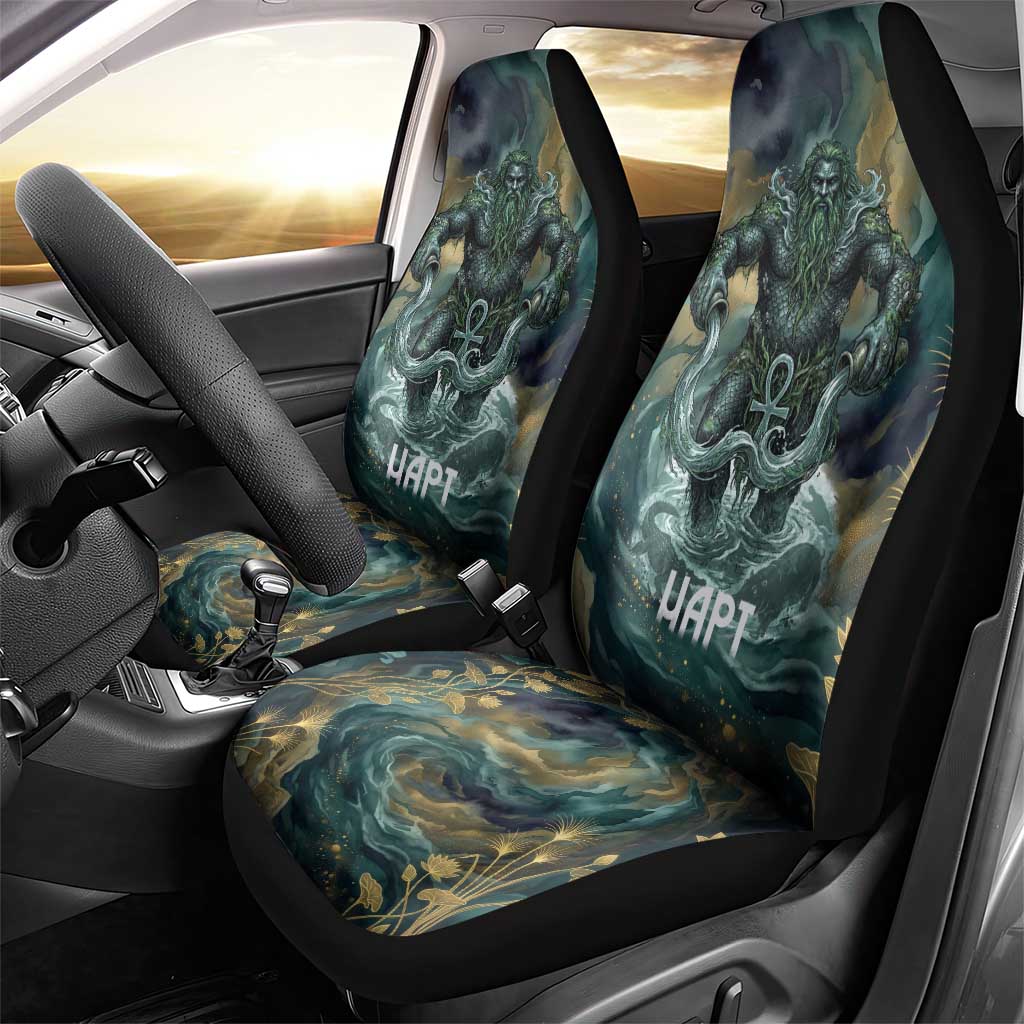 Egyptian Hapi Car Seat Cover God of the Nile Ankh Symbol Lotus Flowers and Sacred River Energy