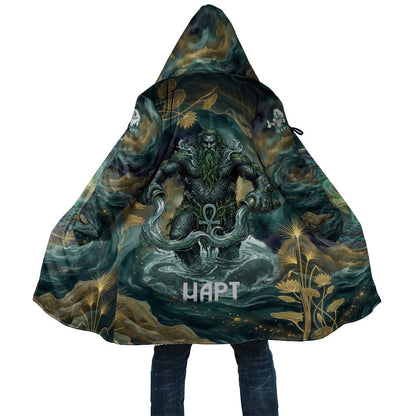 Egyptian Hapi Cloak God of the Nile Ankh Symbol Lotus Flowers and Sacred River Energy