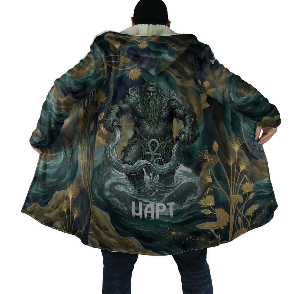 Egyptian Hapi Cloak God of the Nile Ankh Symbol Lotus Flowers and Sacred River Energy