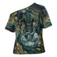Egyptian Hapi Cross Shoulder Shirt God of the Nile Ankh Symbol Lotus Flowers and Sacred River Energy