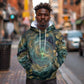 Egyptian Hapi Hoodie God of the Nile Ankh Symbol Lotus Flowers and Sacred River Energy