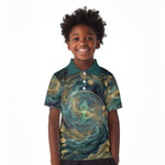 Egyptian Hapi Kid Polo Shirt God of the Nile Ankh Symbol Lotus Flowers and Sacred River Energy