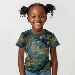 Egyptian Hapi Kid T shirt God of the Nile Ankh Symbol Lotus Flowers and Sacred River Energy